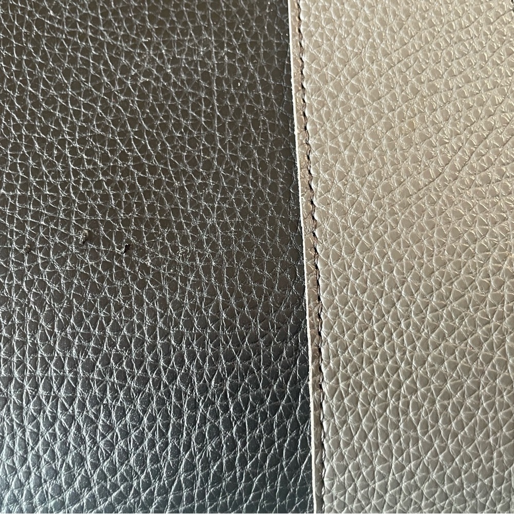 Vince Camuto Leather Tote Bag • Black & Gray Colorblock • Minimalist Chic - Picture 2 of 7
